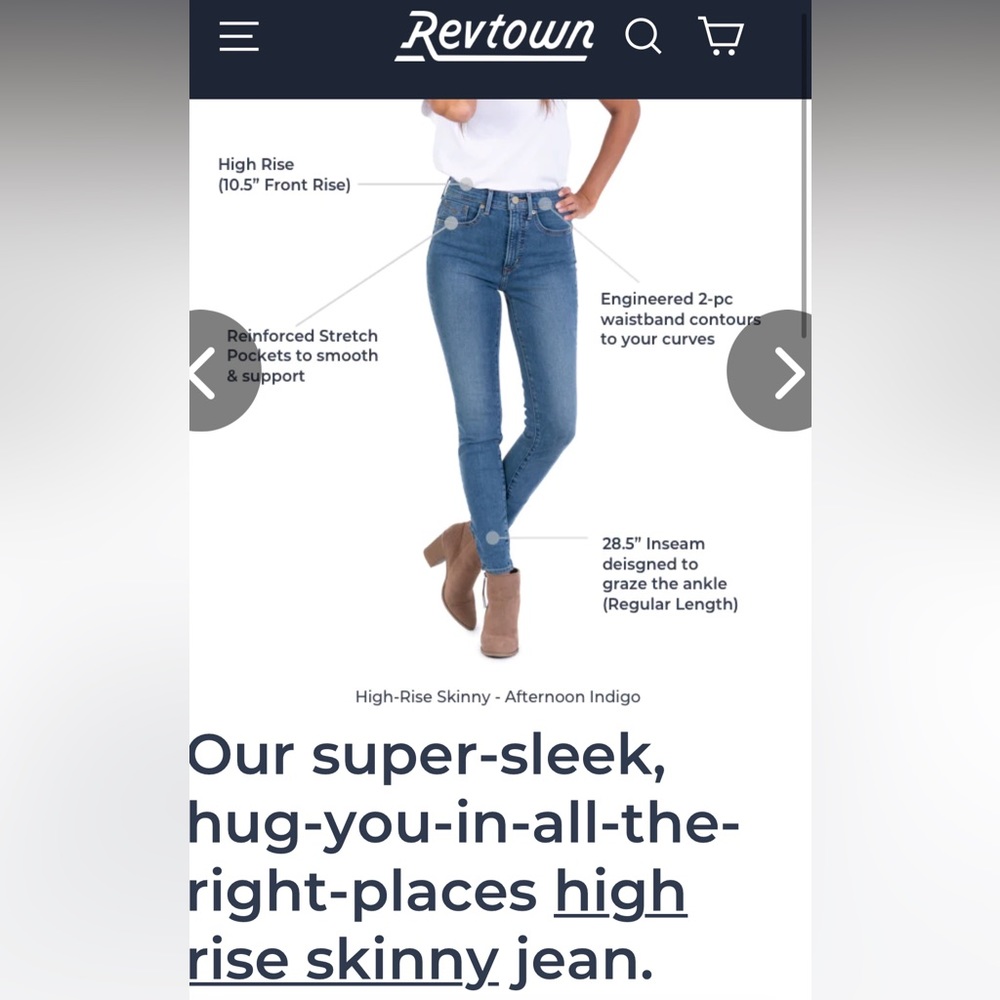 NEW Revtown High Rise Skinny Ankle Jeans - size 27 - Picture 6 of 9